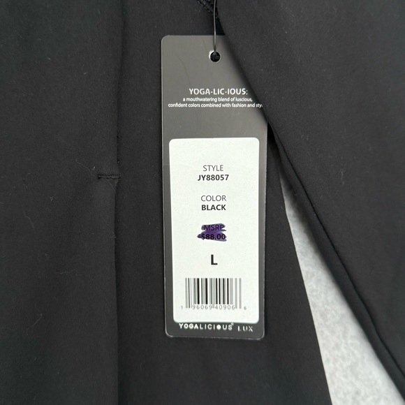 Yogalicious Lux Jacket Womens Large Black Full Zip Yoga Athletic Thumb Holes - Picture 5 of 16